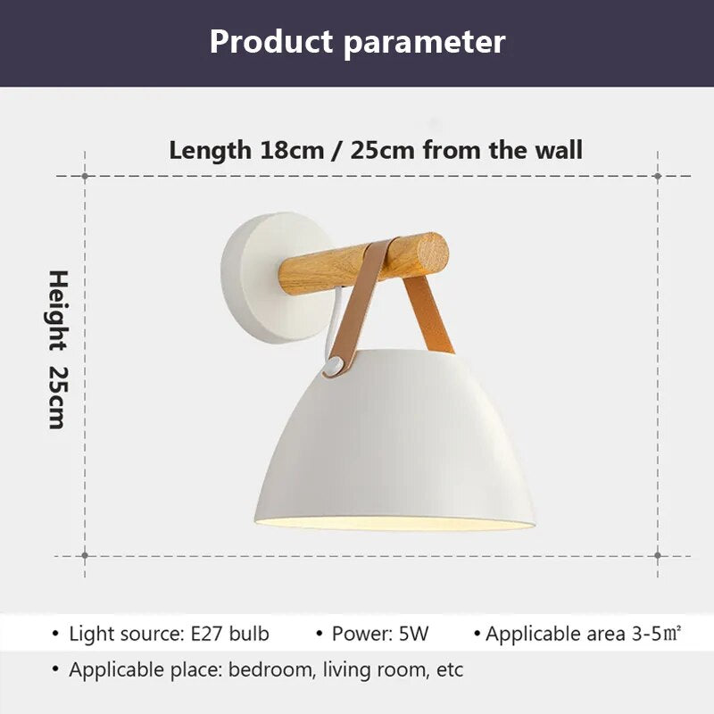 Applique murale en bois Led de style Nordique - vue 4 sur 8