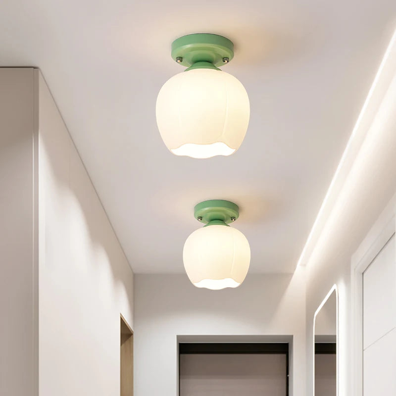 Decorative nordic style surface mount glass LED ceiling light - vue 3 sur 13