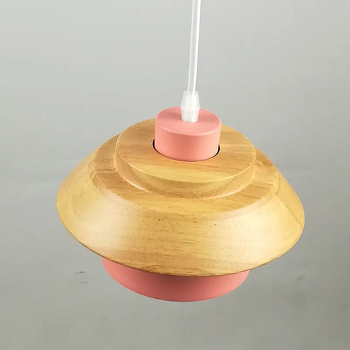 Sweet Home Macaron couleur LED fer bois Suspension Luminaire Lustre suspendu lumières intérieur Lustre lampes plafond décoration - vue 3 sur 8