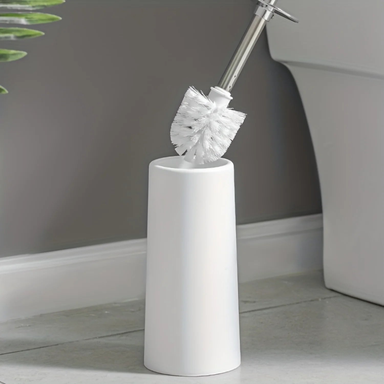 Toilet Brush, Household No Dead Corner Stainless Steel Long Handle Squat Toilet Cleaning Brush Set Toilet bowl scrubber Bathroom - vue 4 sur 8