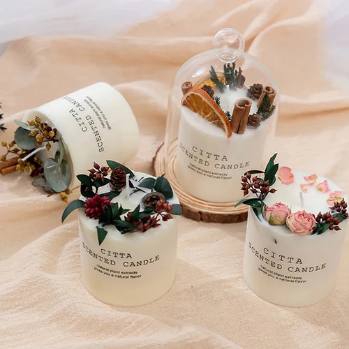 Forest Series Scented Soy Candle with Wooden Holder, 4 Fragrances, Aromatherapy Candles for Home Meditation Decoration, 285g - vue 3 sur 9