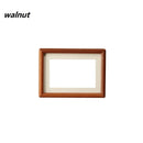 Solid Wood Round Corner Picture Frame, Walnut and Golden Sandalwood, Minimalist Design, Tabletop, Home Decor