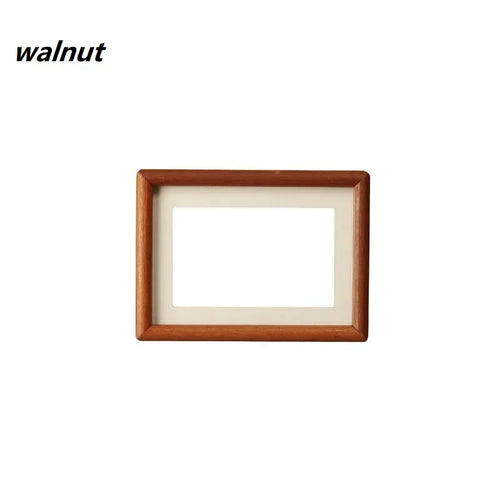 Solid Wood Round Corner Picture Frame, Walnut and Golden Sandalwood, Minimalist Design, Tabletop, Home Decor - vue 17 sur 17