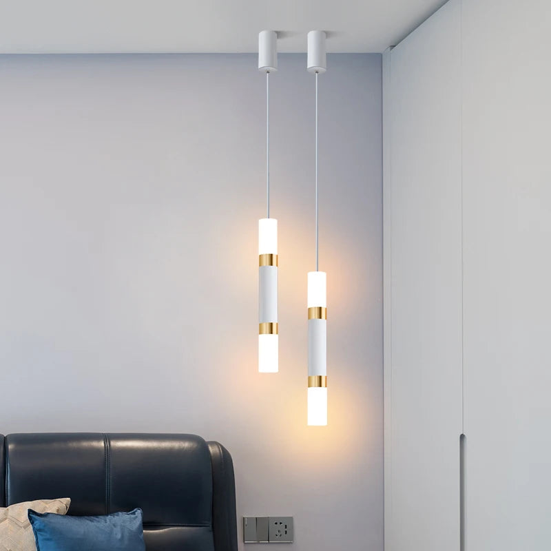 suspension LED en or art moderne long câble - vue 4 sur 26