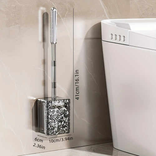 Luxury Glacier Pattern Toilet Brush, Household Toilet Brush With No Dead Angle, Bathroom Toilet Cleaning Tool, Wall-mounted Toil - vue 4 sur 6