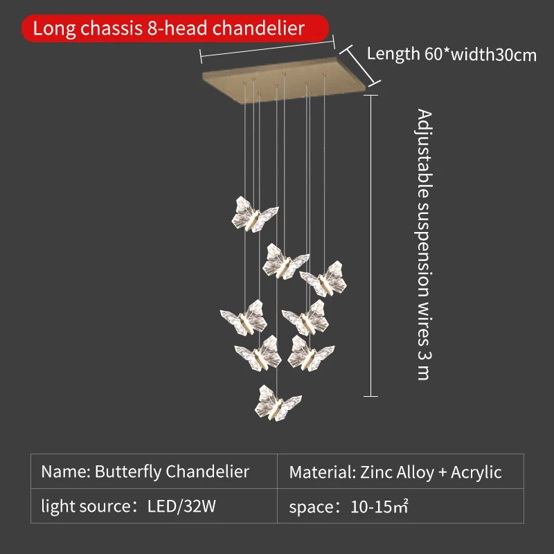 suspension en cristal nordique à led pour décoration moderne