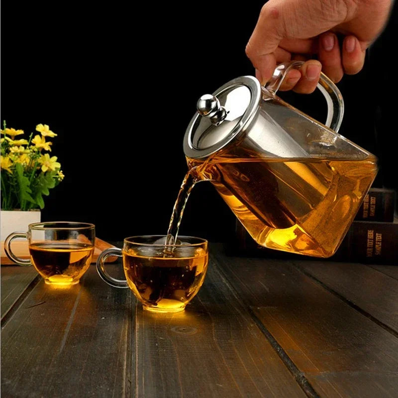 Théière verre résistant avec infuseur inox transparente élégante - vue 4 sur 11