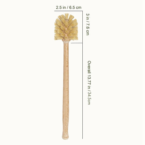 Toilet Brush, 2 Pack Wood Toilet Brush Made Of Beechwood, Strong Hemp Bristles With 360° Cleaning Power - vue 3 sur 7
