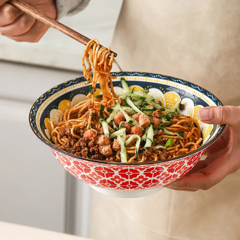 Ensemble bols céramique bohème ramen soupe 20 cm - vue 6 sur 7