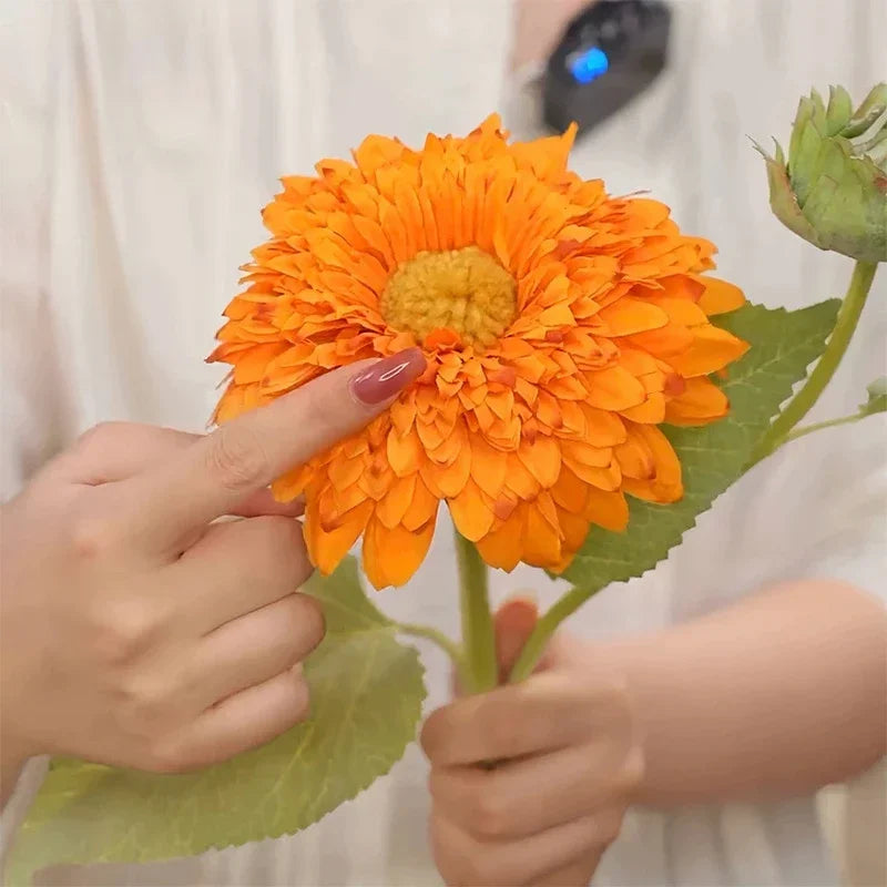fleurs artificielles tournesols rétro double pétale décoration intérieure - vue 5 sur 10