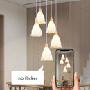 lustre long en bois massif style nordique pour villa