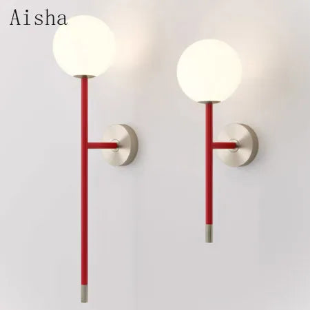 Minimalist Nordic wall light with creative pole - vue 2 sur 12