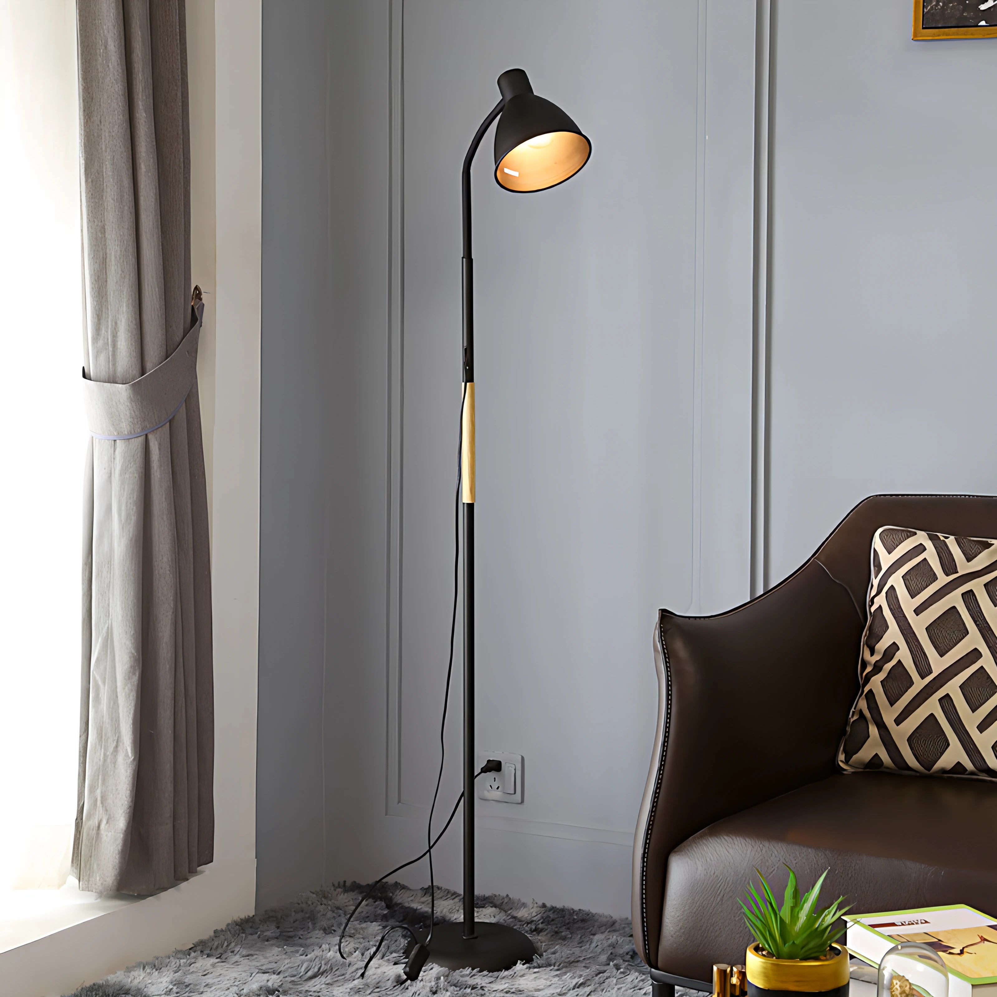 Lampadaire loft Noir Debout - vue 3 sur 8