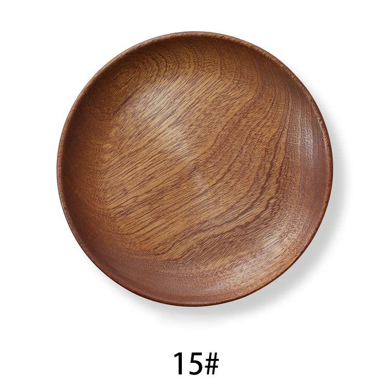 Assiettes plates bois artisanales style rustique service table