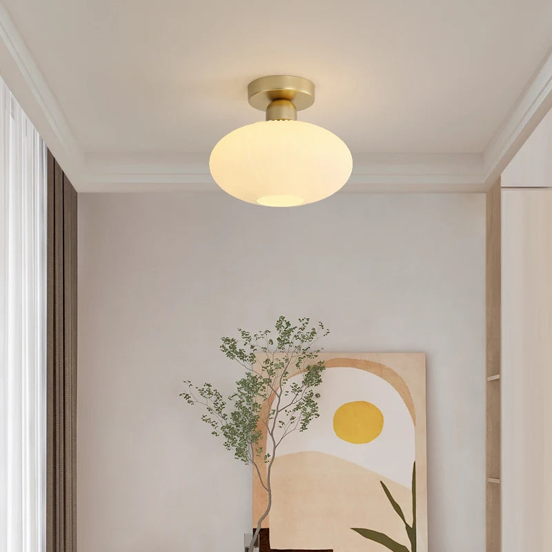 plafonnier nordique en verre simple luxe américain - vue 3 sur 14