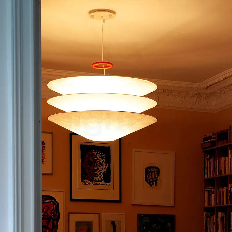 Nordique Wabi Sabi vent Led plafond lustre salon salle à manger Bar décor à la maison suspension lampe chambre Loft luminaire suspendu - vue 4 sur 8