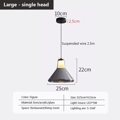suspension en verre à plusieurs têtes pour intérieur moderne - vue 12 sur 23