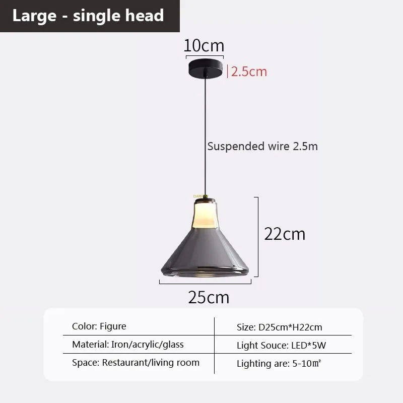 suspension en verre à plusieurs têtes pour intérieur moderne - vue 11 sur 23