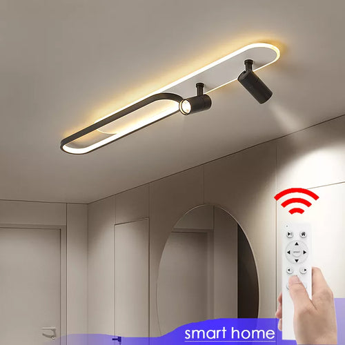 Lustres Led modernes avec projecteurs pour salon salle à manger chambre décor lumières cuisine acrylique plafonniers luminaire noir - vue 3 sur 19