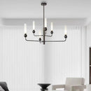 lustre simple et moderne en laiton avec boule de marbre acrylique