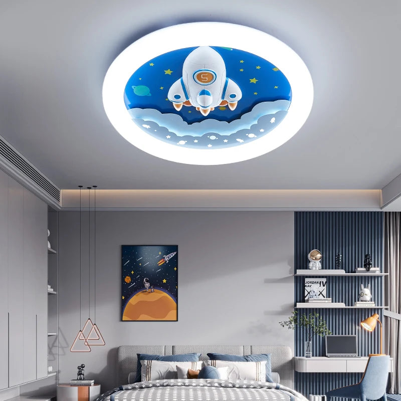 lustre astronaute led 2024 pour enfants avec lampe cloud suspendue - vue 5 sur 13