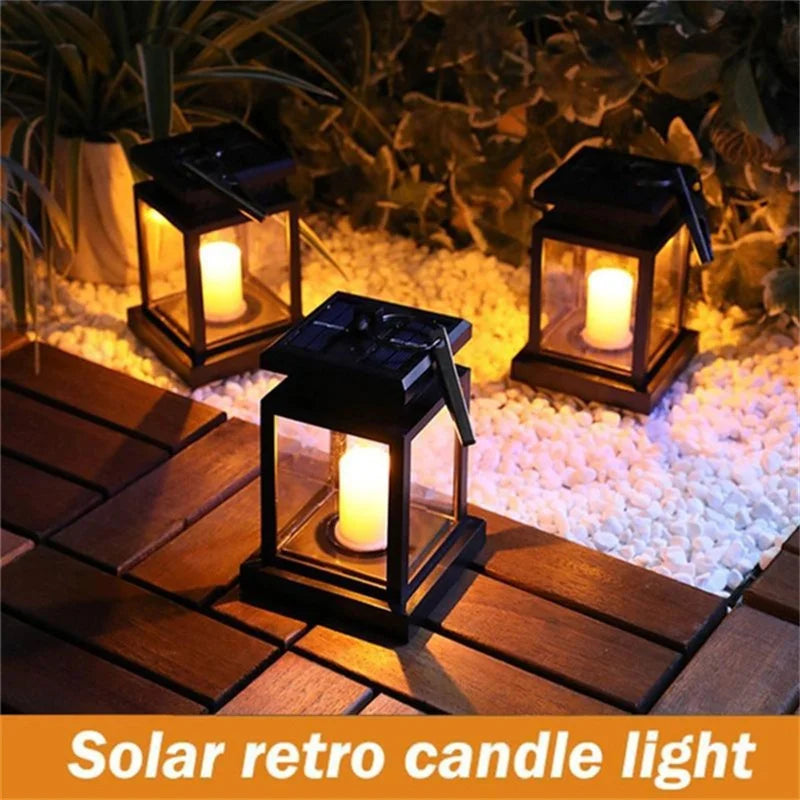 lanterne solaire rétro suspendue pour décoration extérieure jardin - vue 5 sur 8