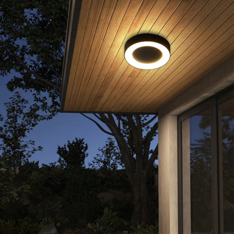 Round / Oval LED Moisture Proof Ceiling Lamp IP65 Waterproof Bathroom Outdoor Garden Yard Lamp, 12W/18W Modern Wall Lamp Light - vue 7 sur 9