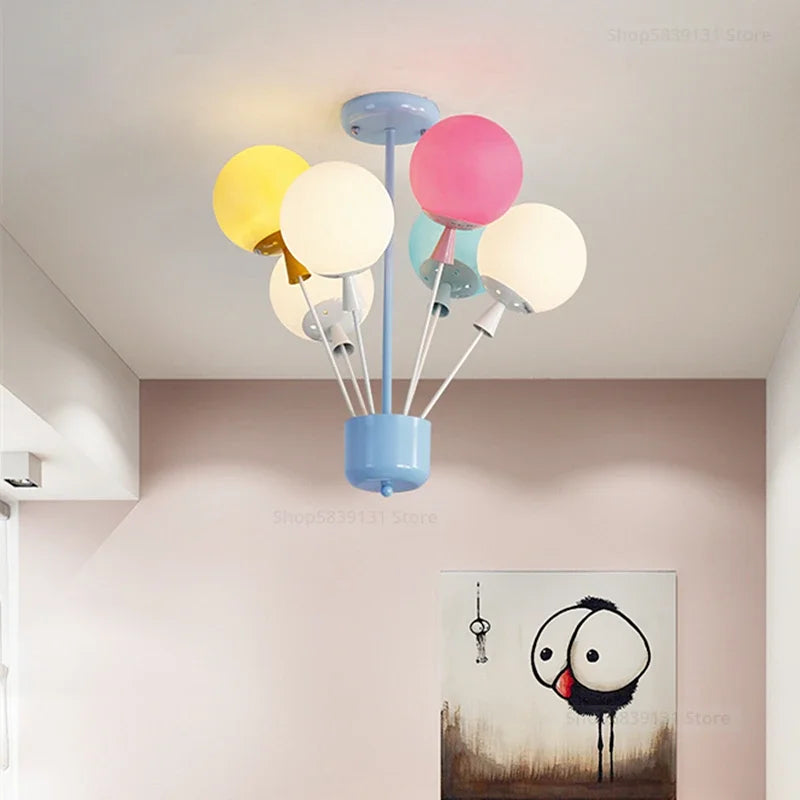 suspension moderne led ballon dessin animé pour enfants - vue 5 sur 9
