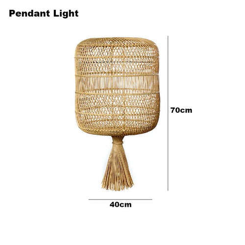 Lampadaire en rotin style Vintage nostalgique Simple - vue 13 sur 16