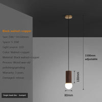 suspension noyer lustre chinois barre tête lampes