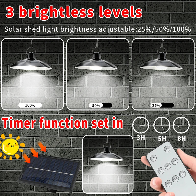 suspension solaire à led avec télécommande pour extérieur jardin camping - vue 3 sur 8