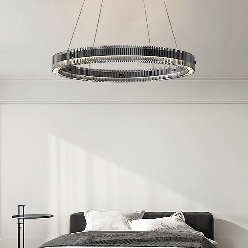 Italian minimalist chandelier high-end nordic design glass - vue 5 sur 9