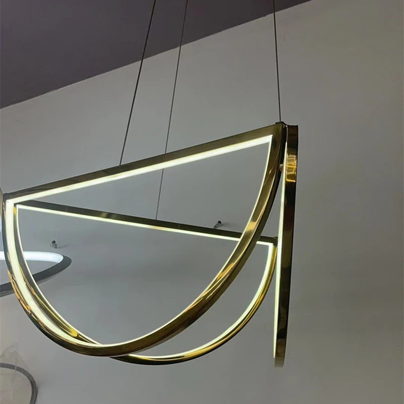 Lustre nordique LED en acier inoxydable - vue 6 sur 8