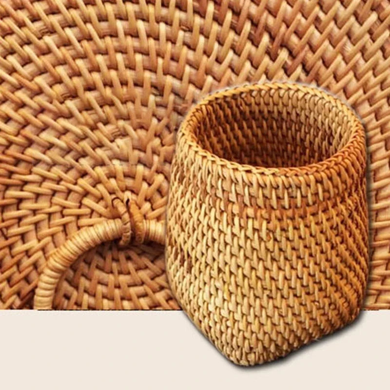 boîte de rangement en rotin pour ustensiles et vaisselle - vue 9 sur 9