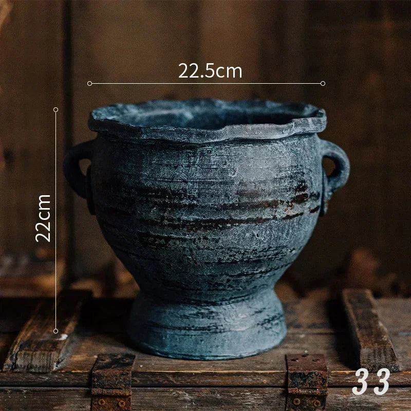 jardinières en poterie rustiques pour décoration intérieure et extérieure