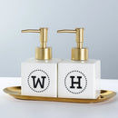 WHYOU Cermic Separate Shampoo Shower Gel Bottle, Liquid Soap Dispensers, Emulsion, Latex Hand Wish Bottles, Bathroom Accessories