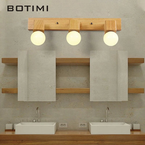 Applique murale en bois massif ajustable hôtel miroir - vue 3 sur 10