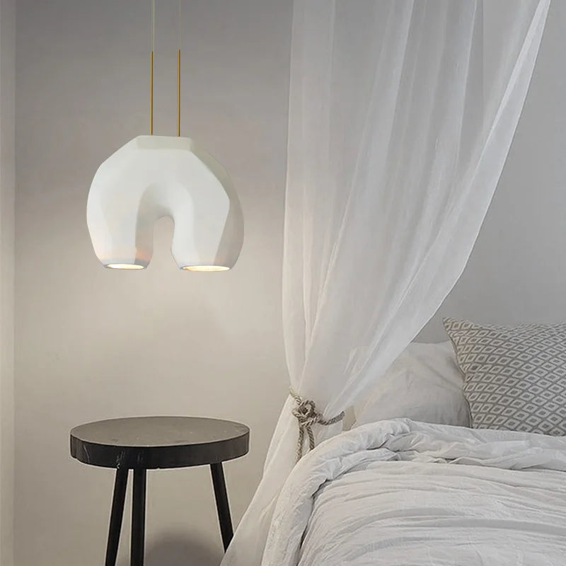 lustre moderne en forme de u design en résine pour éclairage d'étude - vue 9 sur 8