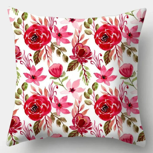 taie d'oreiller carrée à fleurs 45 cm décorative