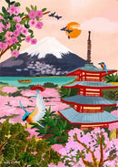 Colourful abstract landscape posters for interior decoration