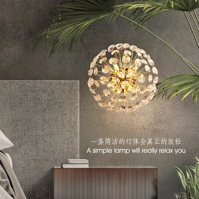 Dandelion Crystal Ceiling Light 2024 New Style Living Room, Bedroom, Study Decoration Light Creative Sun Flower LED Light - vue 5 sur 8