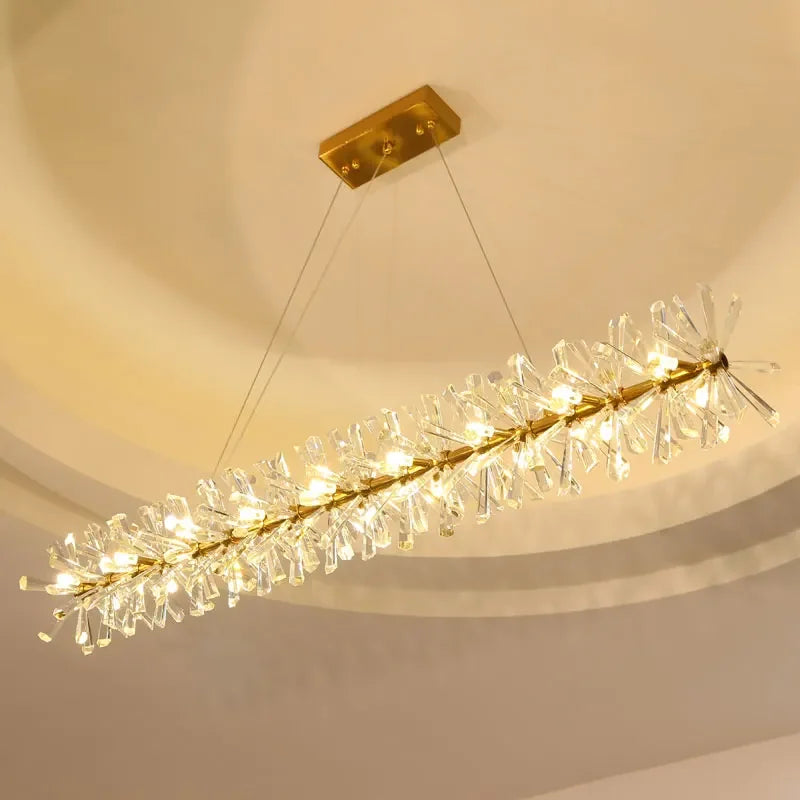 lustre en cristal moderne avec anneaux suspendus led de luxe - vue 11 sur 16