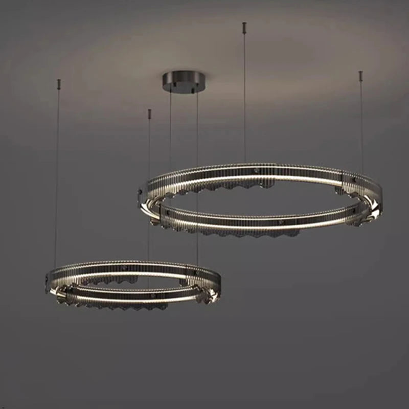 lustre moderne design rond en métal pour éclairage intérieur - vue 6 sur 10