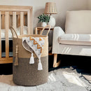 grand panier de rangement tissé avec poignées pliable pour jouets et linge