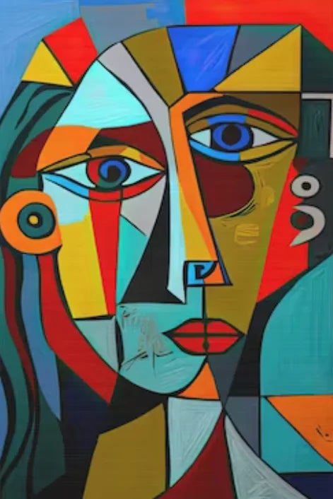 peinture abstraite cubiste style picasso pour décoration murale