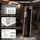 miroir led pleine longueur inclinable avec support et lumière réglable