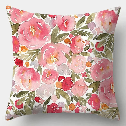 taie d'oreiller carrée à fleurs 45 cm décorative