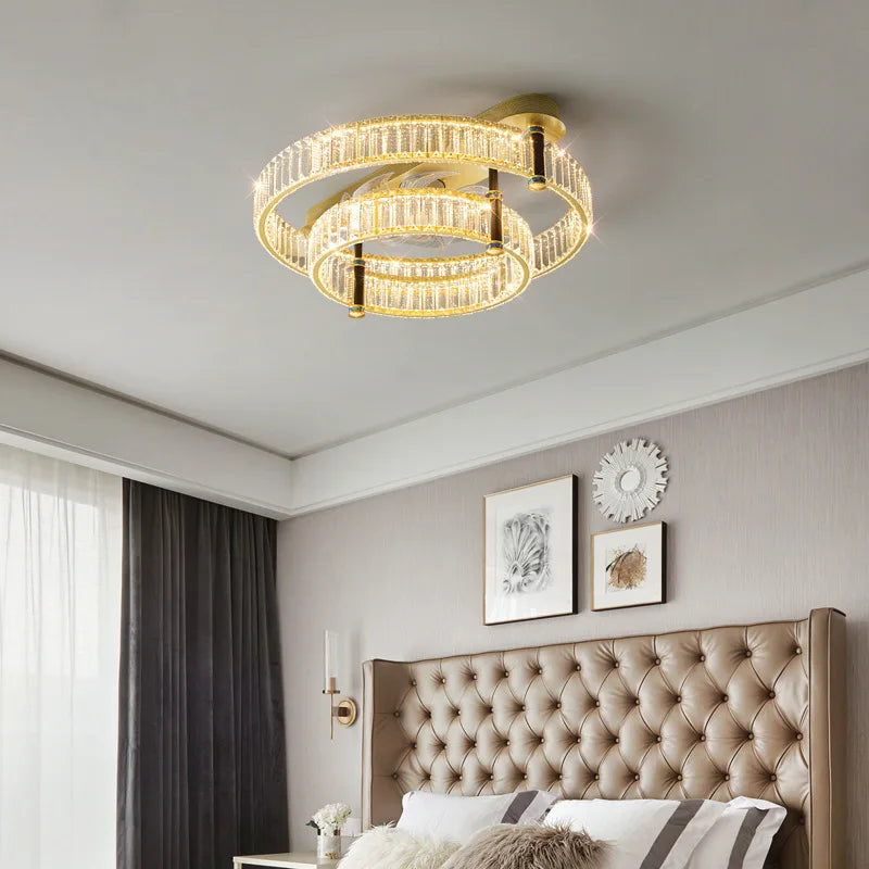 plafonnier moderne en cristal lumineux pour intérieur élégant - vue 5 sur 9