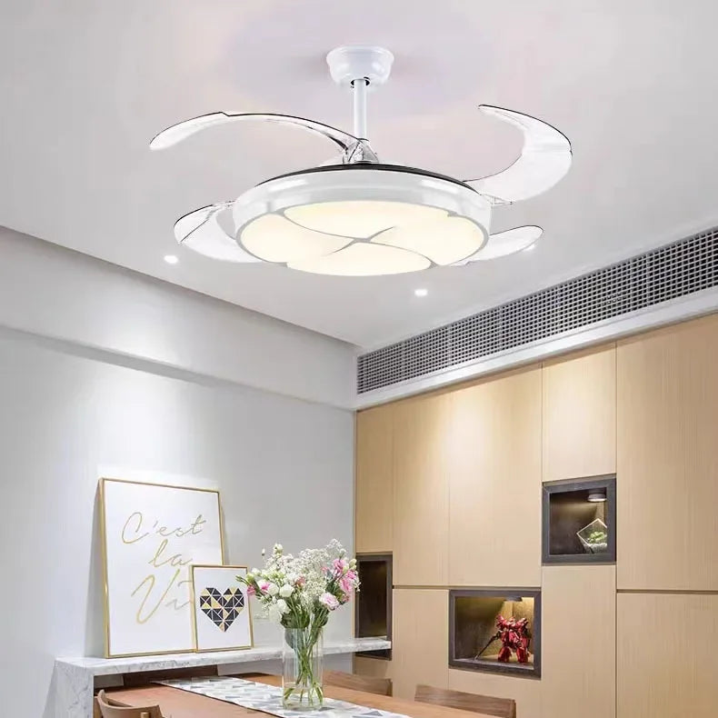 plafonnier moderne silencieux avec lumière et ventilateur intégré - vue 5 sur 12