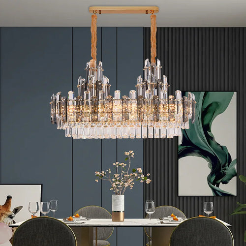 lustre suspendu ovales en cristal à led dimmable tendance 2022 - vue 7 sur 11